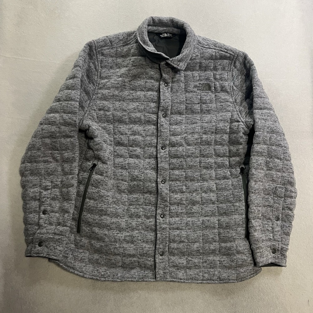 North Face Kingston Thermoball Jacket XL Gray Quilt Insulated Shacket Read Descr
